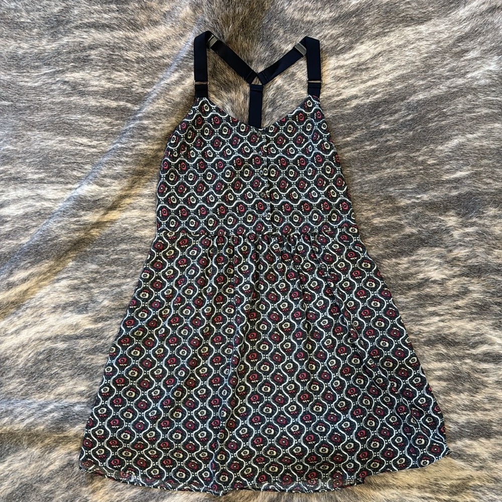 Rachel Roy Patterned Halter Dress with pockets and adjustable straps